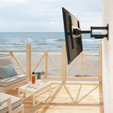 ZeboZap Outdoor Full Motion TV Mount, Swivel TV Wall Mount for Patio Gazebo, Weatherproof Tilt Low Profile TV Mount, Fits 32 to 70 Inch TVs, Supports Up To 110 lbs, Black